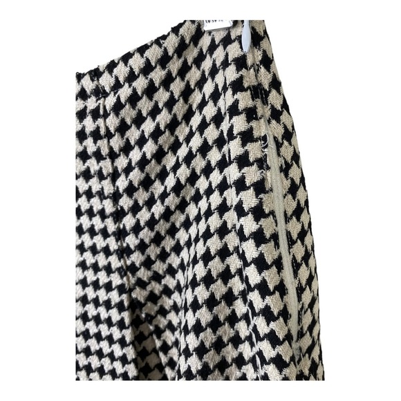 Ports Designs Vintage Off White and Black Houndstooth Knit Silk Pleated Skirt 2 - Picture 5 of 7